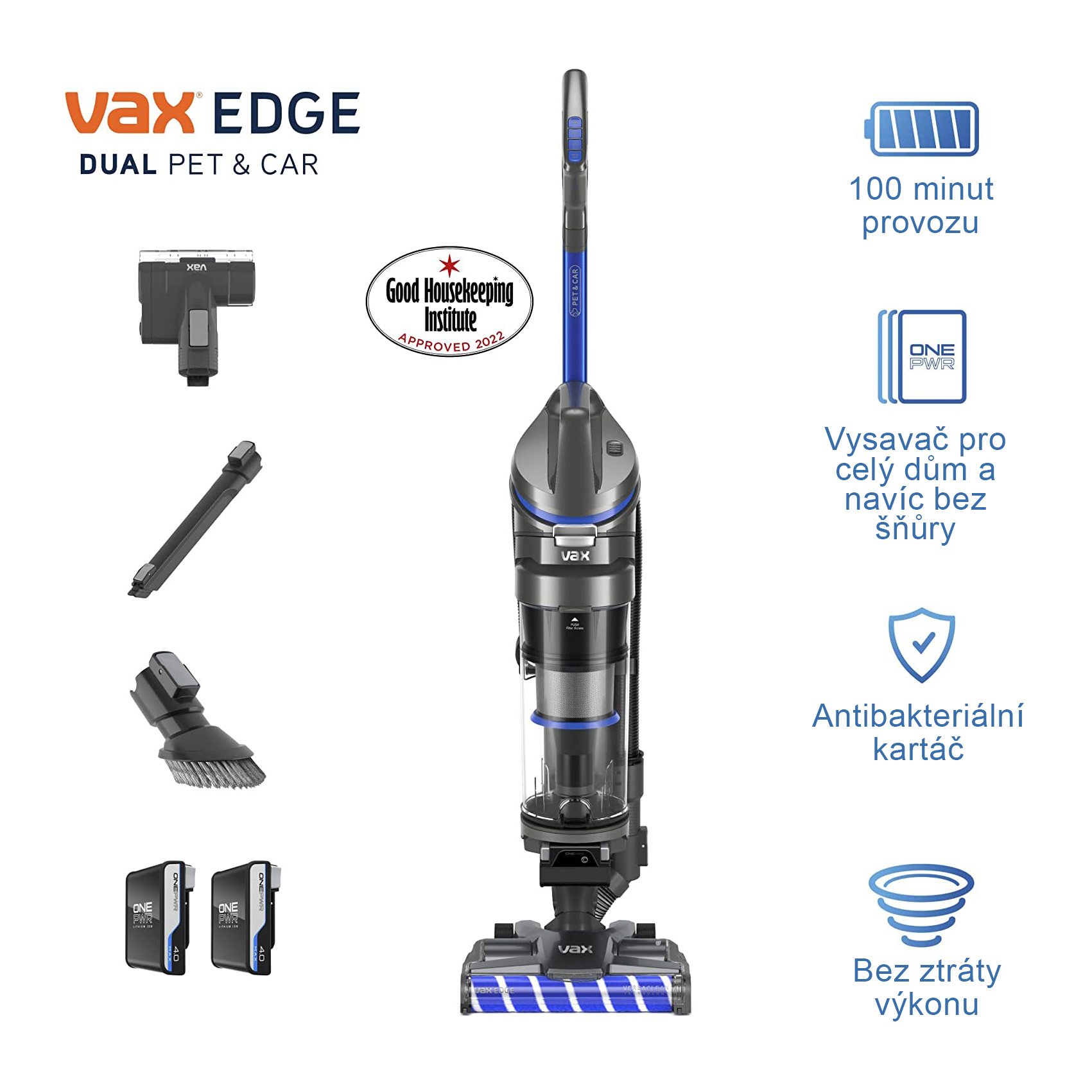 VAX EDGE nejvkonnj akumultorov vysava s vdr 100 min