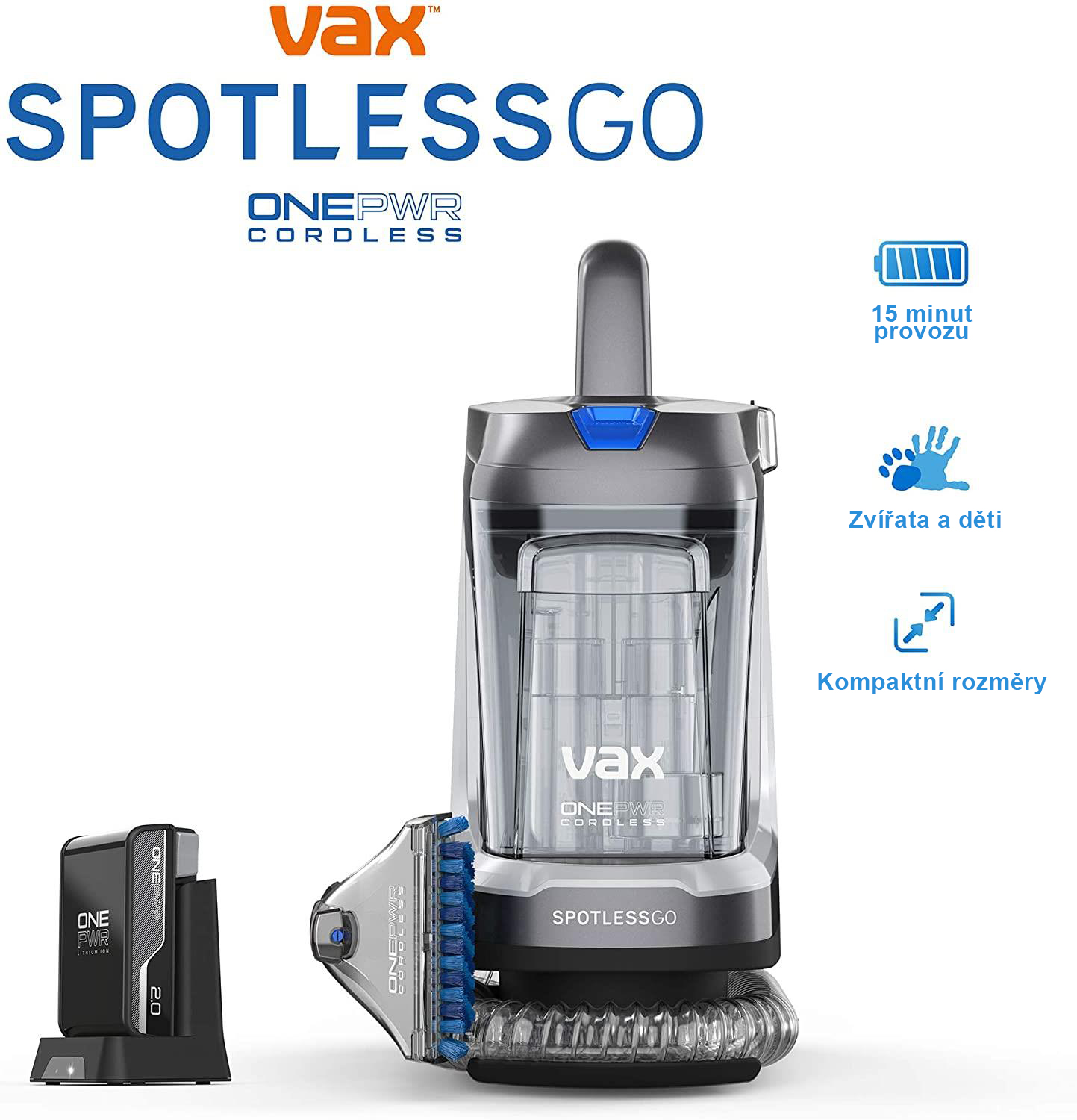 VAX SPOTLESSGO - bateriov run isti na koberce a alounn